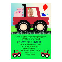 Birthday Invitation 020: farmer Truck