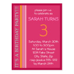 Birthday Invitation with Stripes Postcards