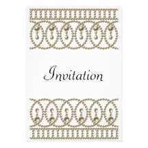 Birthday Party Invitation White Gold Any Age