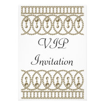 Birthday Party Invitation White Gold VIP