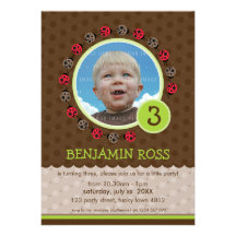 BIRTHDAY PARTY INVITES :: ladybird circle 3P