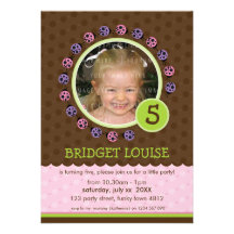 BIRTHDAY PARTY INVITES :: ladybird circle 4P