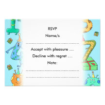 Birthday Party Numbers, on Pale Blue. Invites