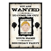 Birthday Party Wanted Invitations