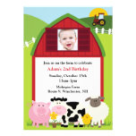 Birthday Photo Farm Flat Invitation