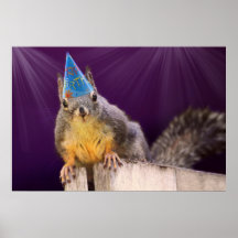 Birthday Squirrel Photo Posters