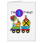 Birthday Train 4th Birthday Tshirts and Gifts Cards