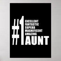Birthdays Parties Christmas : Number One Aunt Posters