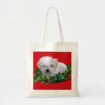 Bishon Frise Puppy Tote Bag