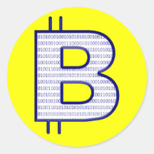 bitcoin blau runde sticker