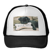 BITE ME PUG HAT hats