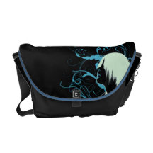 black and blue retro girl purse courier bags