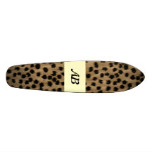 Black and Brown Cheetah Print Pattern. Skateboards