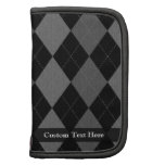 Black and Charcoal Grey Argyle Folio Planners