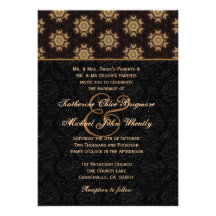 Black and Gold Monogram Wedding Template H672 Card