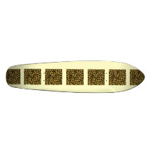 Black and Golden Brown Cheetah Print Pattern. Skate Decks