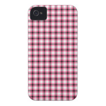 Black and Pink Plaid iPhone 4 Case-Mate Cases