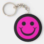 BLACK AND PINK SMILEY KEYCHAINS