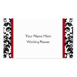 Black and Red Damask business cards