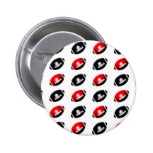 Black and Red Footballs Button
