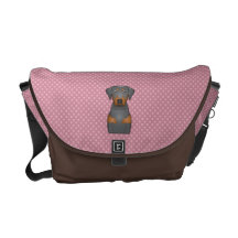 Black and Tan Coonhound Cartoon Paws Messenger Bags