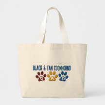 BLACK AND TAN COONHOUND DAD Paw Print Bags