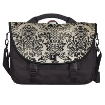 Black and tan textured damask. bags for laptop