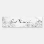 Black and white antique rose bumper sticker