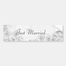 Black and white antique rose bumper sticker