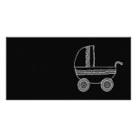 Black and White Baby Stroller. Photo Greeting Card