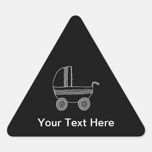 Black and White Baby Stroller. Sticker