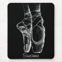 Black and White Ballet Shoes Mousepad