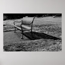 black and white bench poster