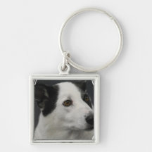Black and White Canaan Dog Keychain