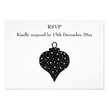 Black and White Christmas Bauble Design. Invite