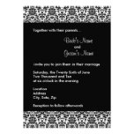 Black and White Damask Wedding Invitation