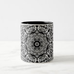 Black and White Decorative Round Pattern. Coffee Mug