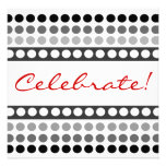 Black and White Dots Celebrate Party Invitations