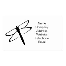 Black And White Dragonfly Business Card
