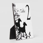 Black and White Equestrian Horse Table Number Display Plaques