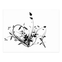 Black And White Flowers Post Card