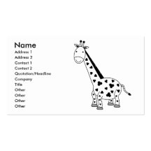 Black and white giraffe business cards