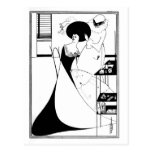 Black and white goth gothic art nouveau Salome Postcard