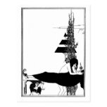 Black and white goth gothic art nouveau Salome Post Card