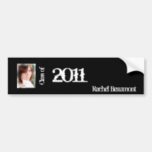 Black and White Grunge Graduation Wine Label Bumper Stickers