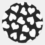 Black and White Heart Pattern Stickers