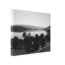 Black And White Lake Stretched Canvas Print