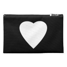 Black and White Love Heart Design. Travel Accessories Bag