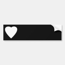 Black and White Love Heart Design. Bumper Sticker