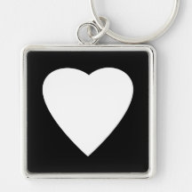 Black and White Love Heart Design. Key Chains